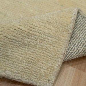 Modern Cream Beige Area Rug, Handmade Wool Carpet, Contemporary Plush Living Room Rug, Soft Minimalist Bedroom Rug