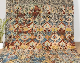 9x12 Oushak Rug | Vintage Floral Turkish Wool Rug