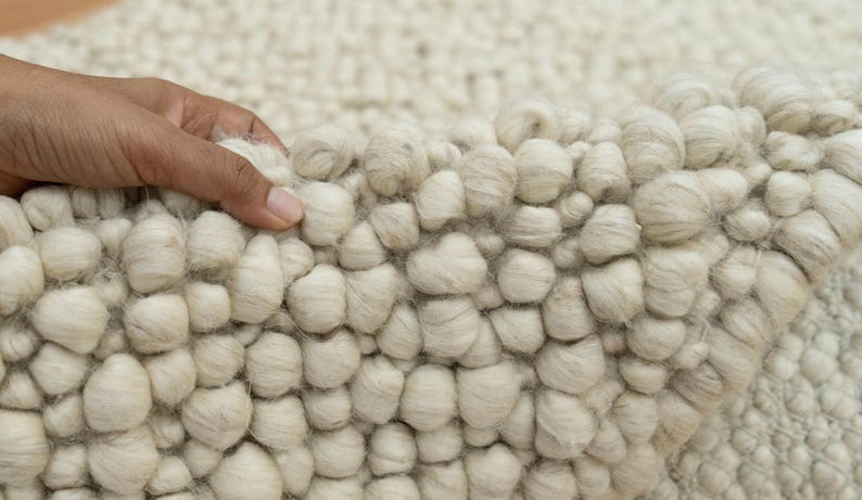 Handmade Wool Rugs | Modern Area Chunky Flatweave | Ivory Loop ...