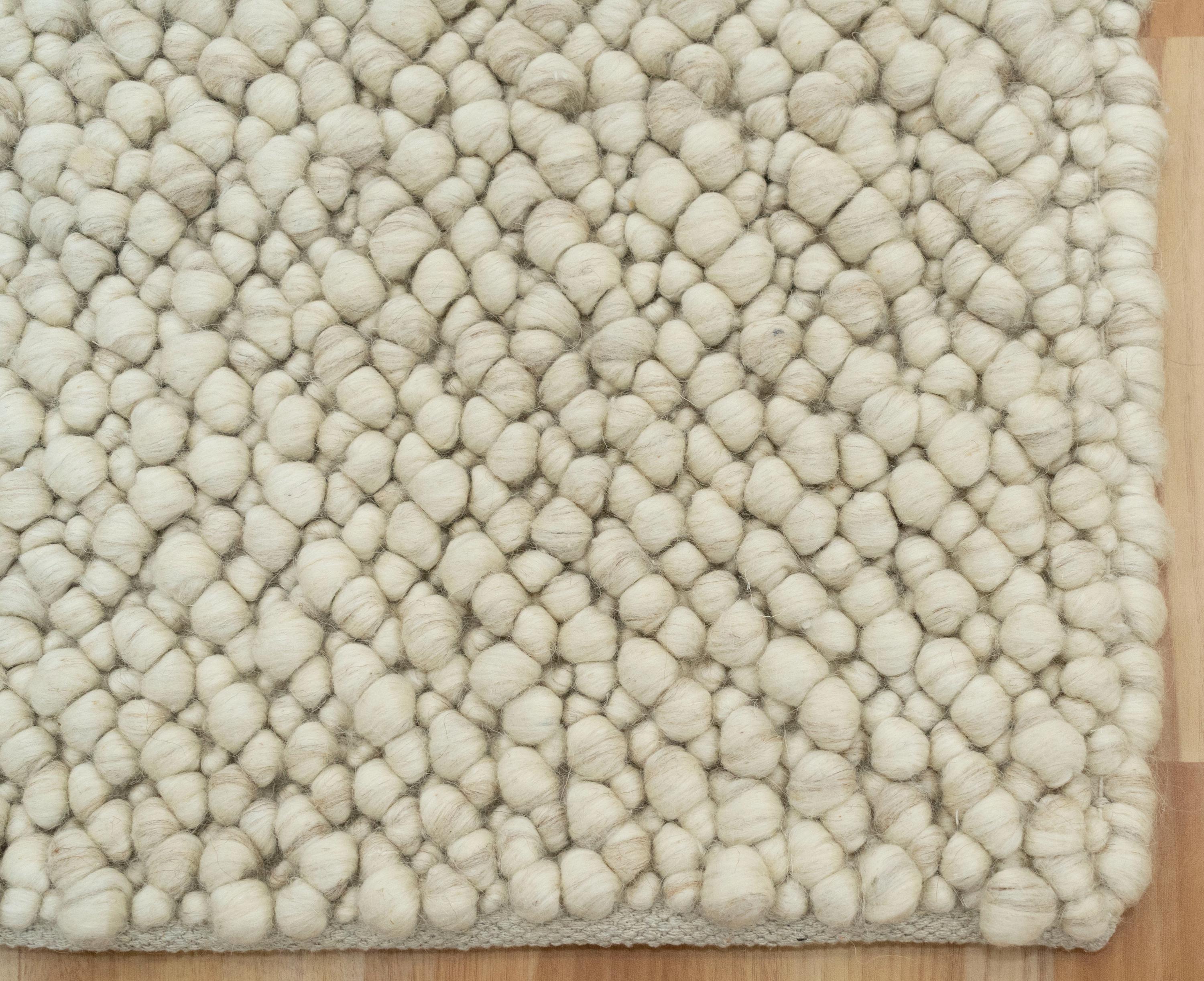 Handmade Wool Rugs | Modern Area Chunky Flatweave | Ivory Loop ...