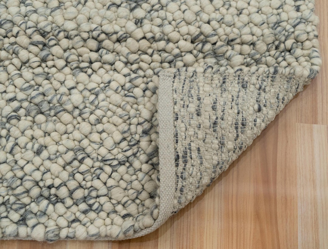 Very Chunky Rug Bubble Chunky Wool Rug | Handwoven Flat Weave Ivory Cozy Bedroom Rug ...
