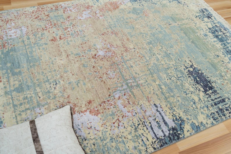5x7 Modern Abstract Persian Rug | Contemporary Boho Colorful Rug ...