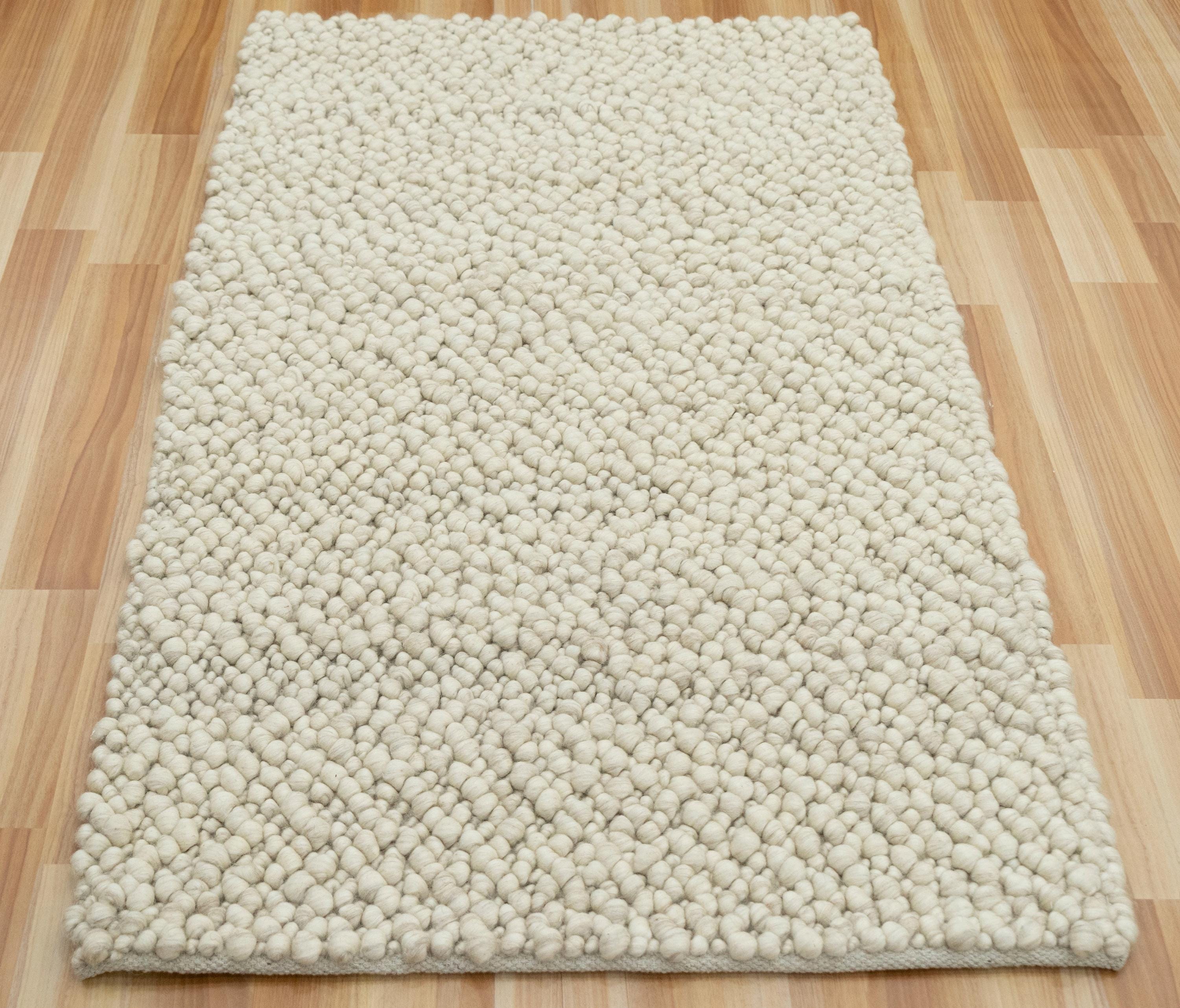 Very Chunky Rug Handmade Wool Rugs | Modern Area Chunky Flatweave | Ivory Loop ...