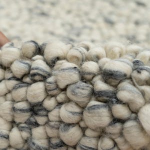 Bumpy Wool Rug Bubble Chunky Wool Rug | Handwoven Flat Weave Ivory Cozy Bedroom Rug ...