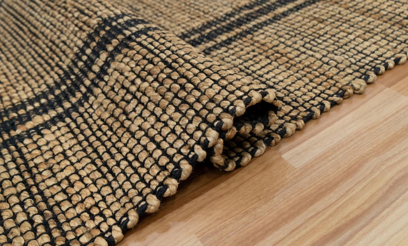 Hemp Handmade Rugs | Brown Custom Hemp Handmade Rugs | Jute Area Natural Fiber Farmhouse Gold Rugs | Handwoven Vintage Jute Braided Rugs