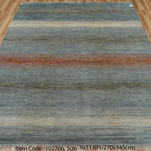 9x12 Geometric Wool Rug: Vintage Bohemian Style