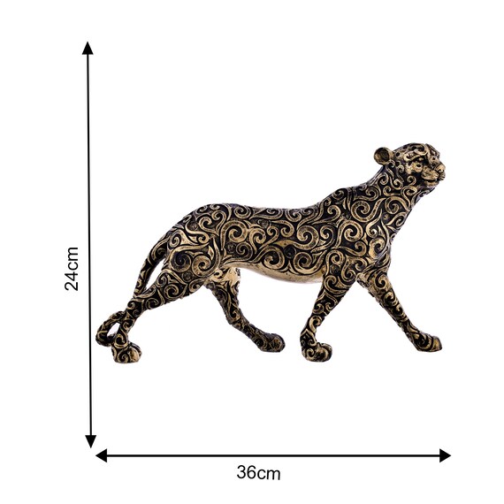 Resting Panther Statue and Majestic Leopard Statue Decorative