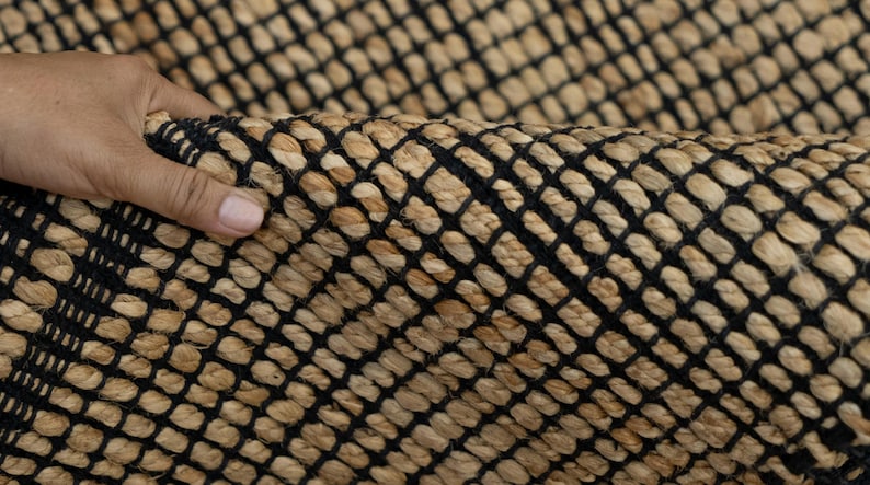 Hemp Handmade Rugs | Brown Custom Hemp Handmade Rugs | Jute Area Natural Fiber Farmhouse Gold Rugs | Handwoven Vintage Jute Braided Rugs