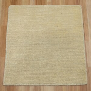 Modern Cream Beige Area Rug, Handmade Wool Carpet, Contemporary Plush Living Room Rug, Soft Minimalist Bedroom Rug image 2