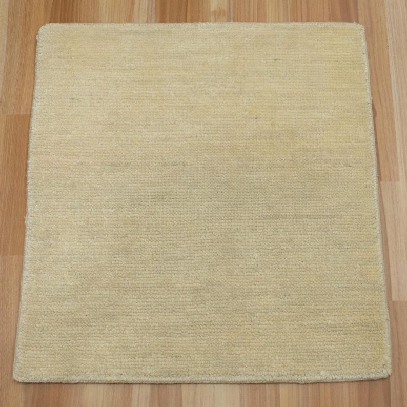 Modern Cream Beige Area Rug, Handmade Wool Carpet, Contemporary Plush Living Room Rug, Soft Minimalist Bedroom Rug image 2