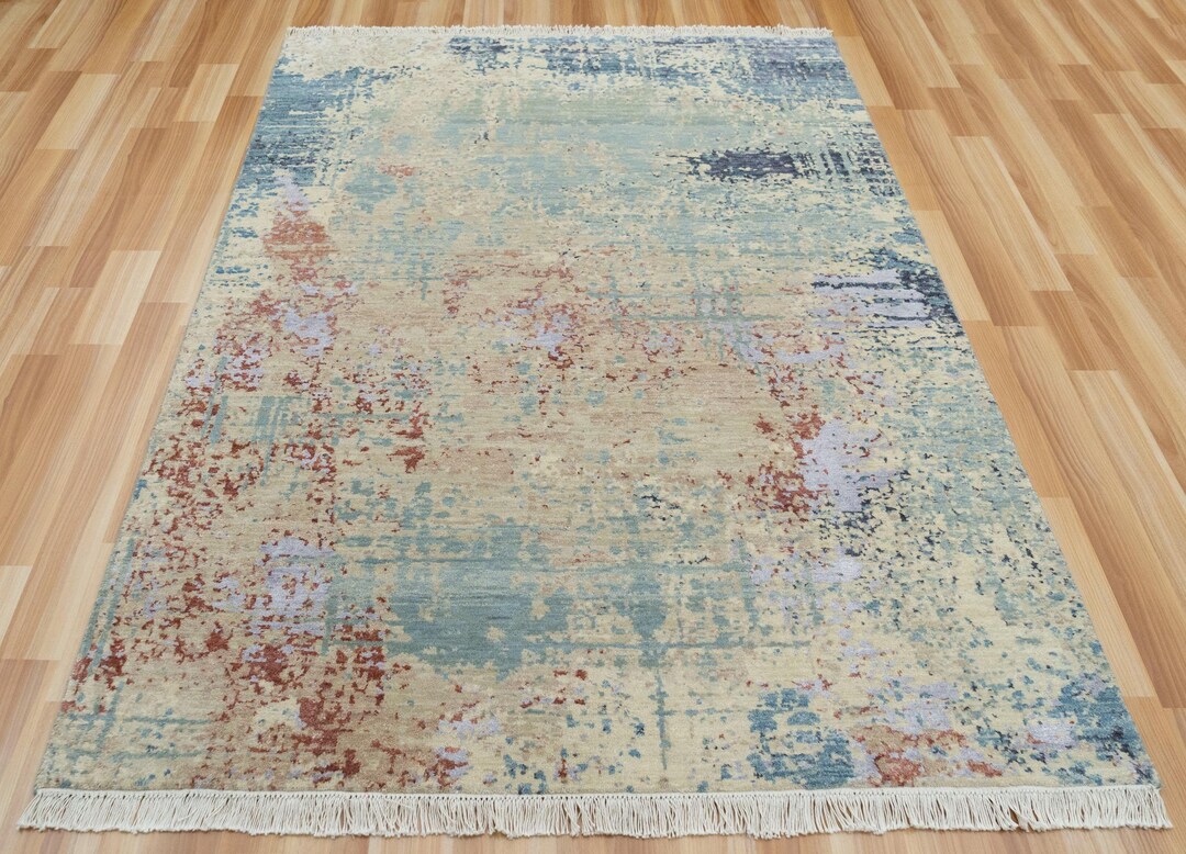 5x7 Modern Abstract Persian Rug | Contemporary Boho Colorful Rug ...