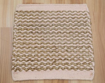 Jute Handwoven Scandinavian Small Rug | Flatweave Wool Small Area Rugs | Vintage Rugs | Modern Contemporary Runner Rug | Bathroom Mat |