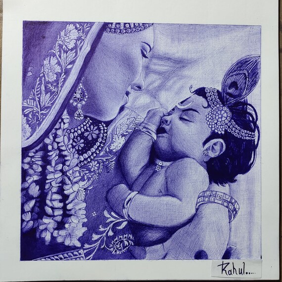 Krishna ji drawing created by Virat Mishra-saigonsouth.com.vn
