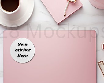 Sticker mockup, laptop sticker mockup, notebook sticker mockup, notebook mockup, mockup for sticker, JPG, instant download