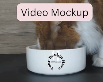 Video Dog Bowl Mockup Food Bowl Mockup Cat Mockup - styled stock, Sublimation Blank Food Bowl Mockup bowl Mock Up, instant download,