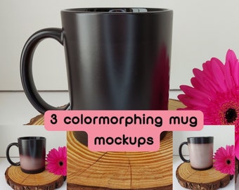 Color morphing mug mockup, mockup bundle, gold mug mockup ,black mug mockup, red mug mockup, glitter mug mockup , mug bundle, red mug mockup