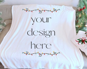 white blanket mockup ,winter mockup, christmas mockup, model mockup, cozy blanket mockup, blanket mockup,