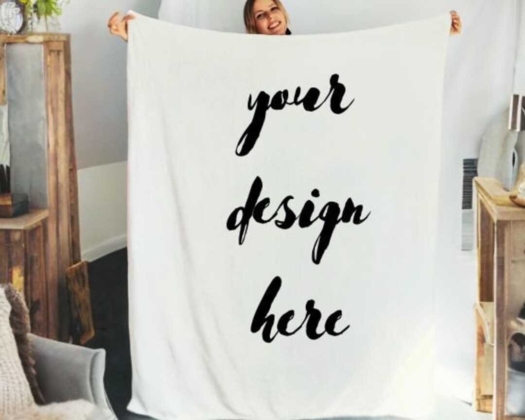 White Blanket Mockup ,winter Mockup, Christmas Mockup, Model Mockup