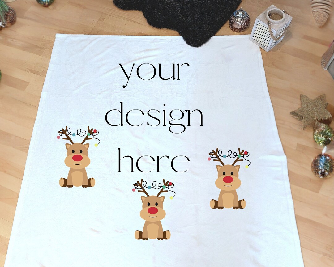 White Blanket Mockup winter Mockup Christmas Mockup Model Etsy