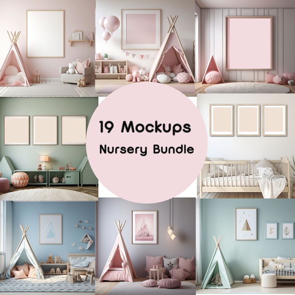 Nursery Frame mockup Bundle ,Pink Frame mockup, Frame mockup, Canvas mock up, mock up, nursey mockup, Frames Mockup Bundle, Wallart Mockup