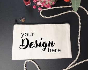 Cosmetic bag mockup toiletry bag mock make-up bag bag mockup canvas bag mockup purse mockup accessories styled stock photo jpg