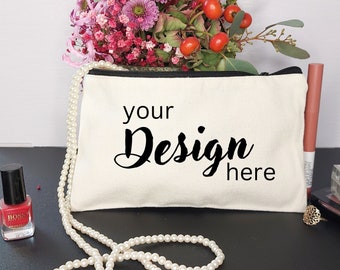 Cosmetic bag mockup toiletry bag mock make-up bag bag mockup canvas bag mockup purse mockup accessories styled stock photo jpg