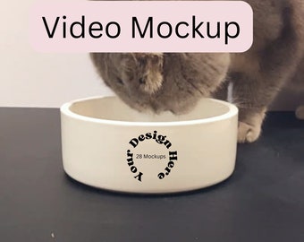 Vidéo Dog Bowl Mockup Food Bowl Mockup Cat Mockup - stock de style, Sublimation Blank Food Bowl Mockup bowl vidéo, téléchargement instantané,