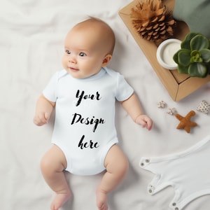 baby onesie mockup, baby bodysuit mockup,T mockup, onesie mockup, baby mockup ,children mockup, toddler mockup image 1