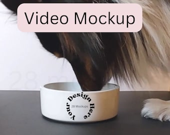 Video Dog Bowl Mockup Food Bowl Mockup Cat Mockup - styled stock, Sublimation Blank Food Bowl Mockup bowl Mock Up, instant download,