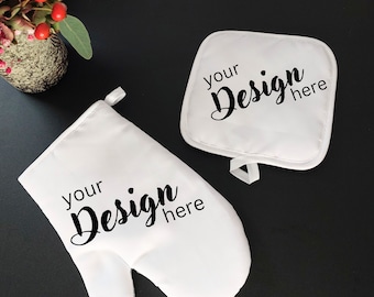 Manique Mockup blanc Potholder Mockup torchon Mockup - stock de style, Sublimation Blank torchon Mockup tissu Mock Up téléchargement instantané