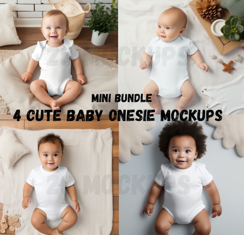 Baby onesie Mockup bundle, baby mockup, Onesie mockup, Mockup Bundle, mockups for babysuits, mockups for baby onesie imagem 1