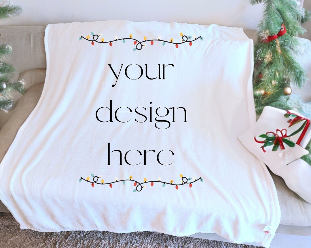 White Blanket Mockup winter Mockup Christmas Mockup Model Etsy