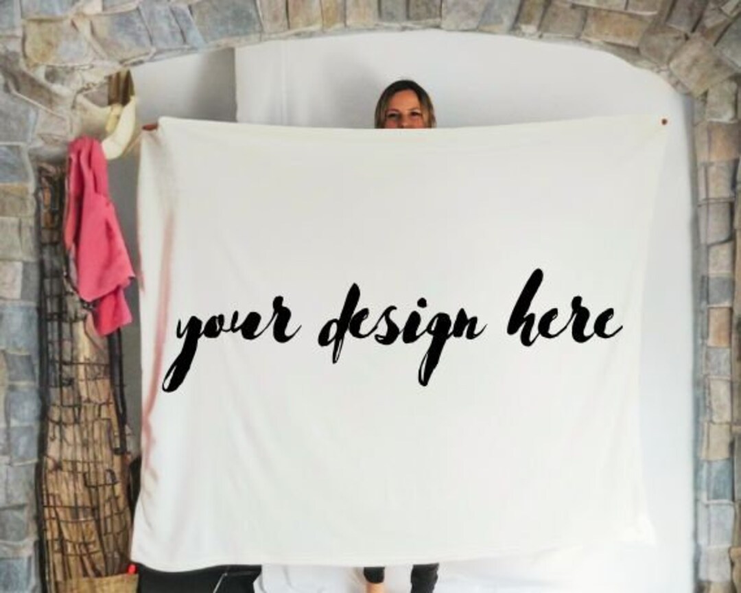 White Blanket Mockup ,winter Mockup, Christmas Mockup, Model Mockup