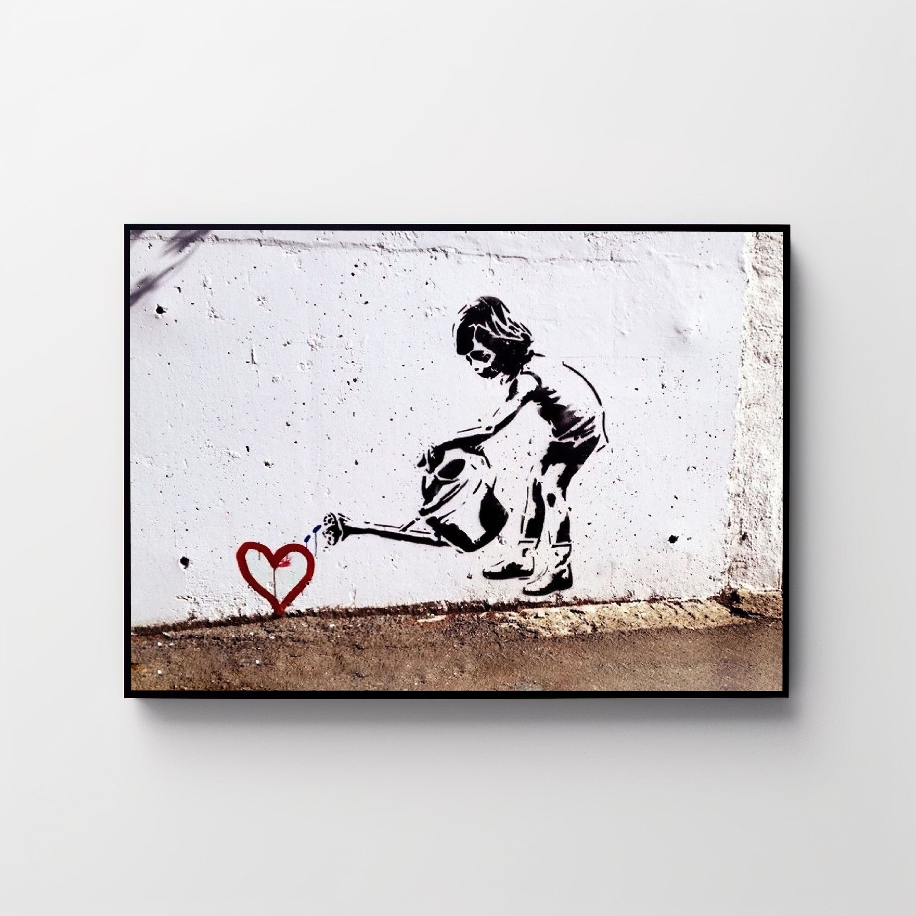 バンクシー Banksy Love Hurts エスタンプ リトグラフ Banksy Watering Love Poster | Banksy Poster | Banksy Art