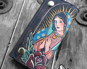 Biker Wallet Custom Virgen de Guadalupe
