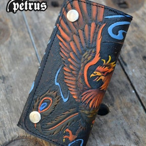 Carteira de motociclista personalizada Phoenix Bird