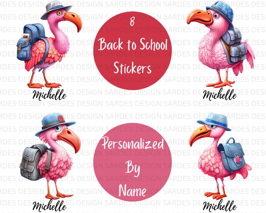 Pink Back to School Sticker Back to School Clip Art Back to Etsy