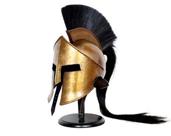 Spartanischer Krieger Helm - Mittelalterliche SCA Rüstung, König Leonidas Griechischer Helm für Cosplay & Reenactment | Ritter Sammlerstück, griechische Kostümrequisite