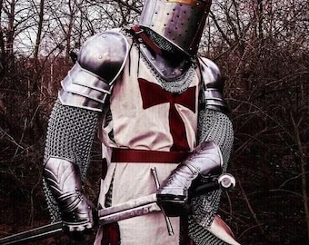 Medieval Knight Wearable Suit of Armor - Crusader Combat Full Body Armor Suit for Rennaissance fair, Cosplay Costume