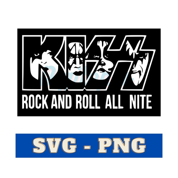 KISS Band svg png jpg, Hard rock svg png jpg, cadeau de Noël unique, cadeau personnel de Noël, fichier PNG JPEG par sublimation, téléchargement numérique