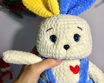 Bunny, plush bunny, knitted bunny, soft amigurumi bunny