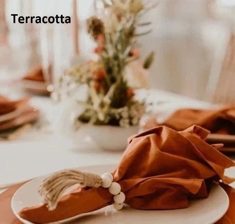 100 Pack Various Colored Napkins, Cotton Napkins, Handmade Napkins, Wedding Napkins, Bulk