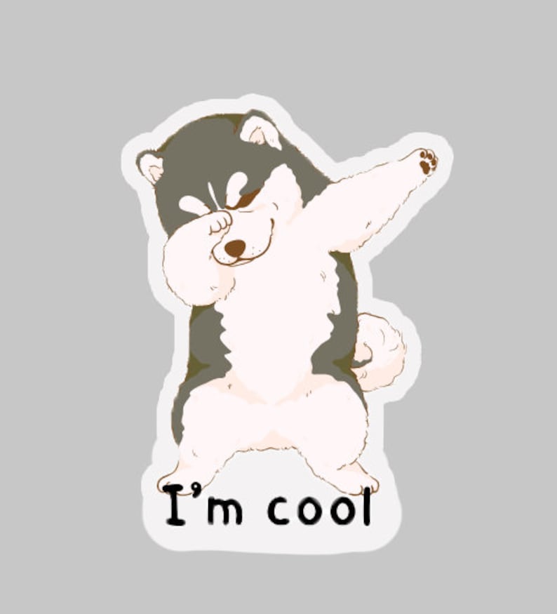 I'm Cool Stickers, Glossy, Matte, Cute Cat, Cute Turle, Cute Dog, Cute ...