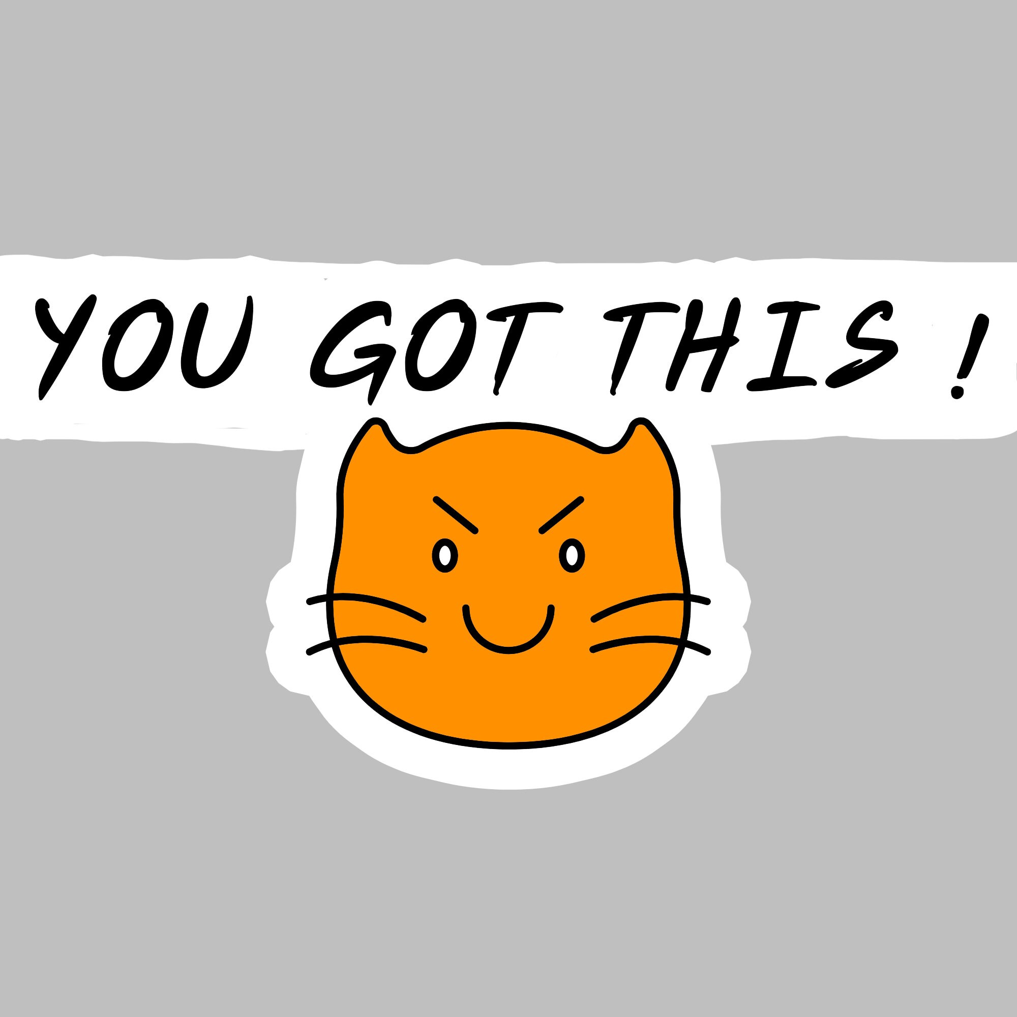 You Got This Orange Cat Sticker - Etsy