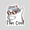 I'm cool stickers, Glossy, matte, cute cat, cute turle, cute dog, cute penguin, cute astronaut product logo