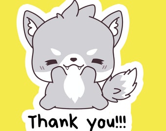 Cute wolf stickers , glossy , matte