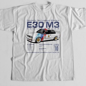 DM Bmw e30 M3 Tshirt | Rennauto Tshirt | Kundenspezifisches BMW Tshirt