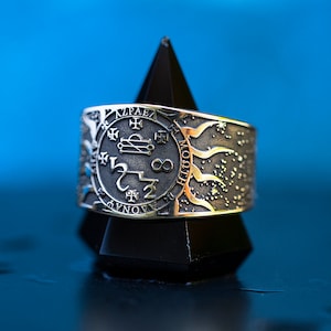Archangel Azrael whom God helps Seal of Solomon adjustable ring kabbalah amulet talisman angel occult magic