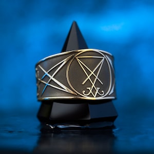Lucifer Seal of Satan Sacred Geometry demon ring Lesser Key of Solomon Seal kabbalah devil talisman occult magic goetia
