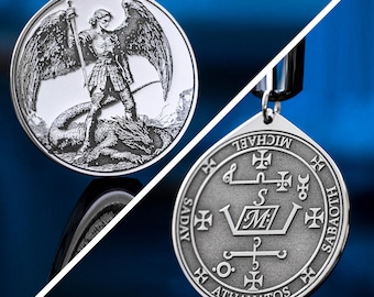 Archangel Michael Pendant: Spiritual Protection Amulet, Solomon Goetia Kabbalah Talisman